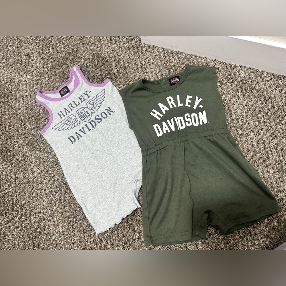Toddler girls Harley Davidson onesies